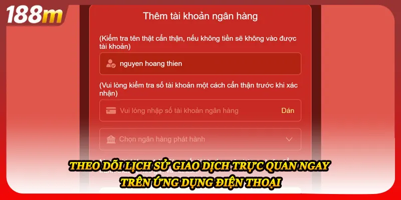 Theo dõi lịch sử giao dịch trực quan ngay trên ứng dụng điện thoại
